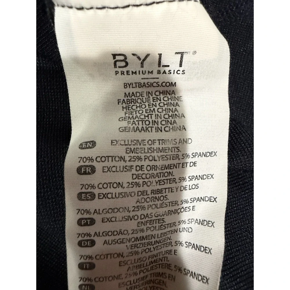 BYLT Premium Basics Lux Drop Cut T-Shirt Navy Blue Mens Large XDC_SS_NVY_L